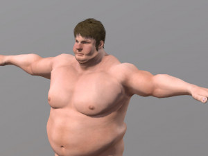 naked man-rigged 3d game character 3Dモデル