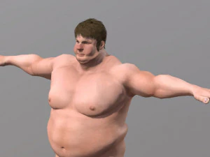 naked man-rigged 3d game character 3D Model