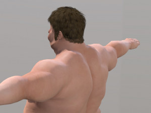 naked man-rigged 3d game character 3Dモデル