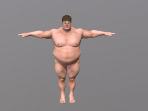 naked man-rigged 3d game character 3Dモデル