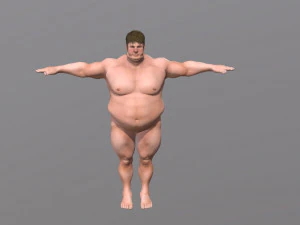 naked man-rigged 3d game character 3D Model