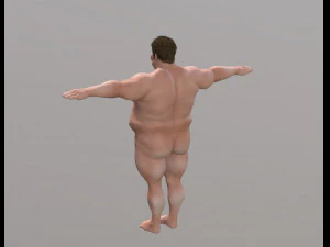 naked man-rigged 3d game character 3D Model