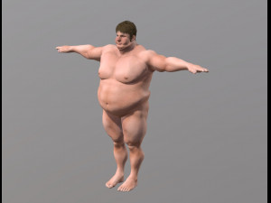 naked man-rigged 3d game character 3Dモデル
