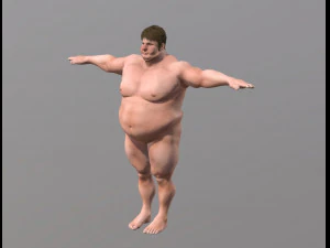 naked man-rigged 3d game character 3D Model