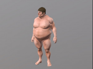 naked man-rigged 3d game character 3Dモデル