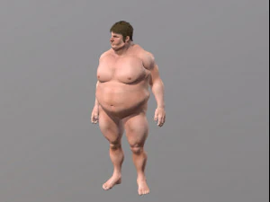naked man-rigged 3d game character 3D Model
