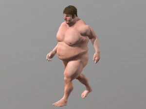 naked man-rigged 3d game character 3D Model