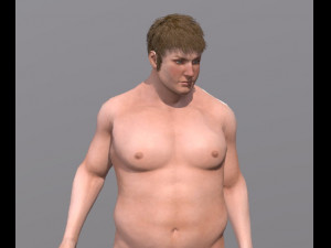 naked man-rigged 3d game character 3D Model