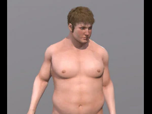 karakter game 3d yang dicurangi pria telanjang Model 3D