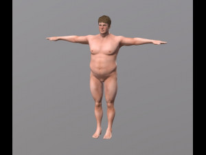 naked man-rigged 3d game character Modelo 3D