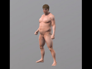 naked man-rigged 3d game character Modelo 3D