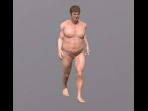 naked man-rigged 3d game character Modelo 3D