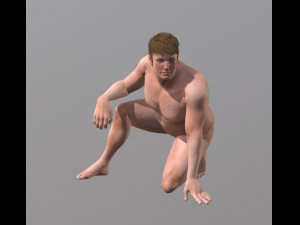 naked man-rigged 3d game character Modelo 3D