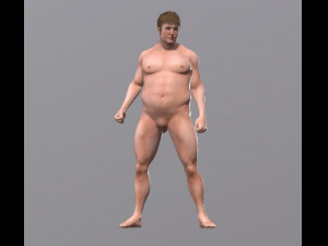 naked man-rigged 3d game character Modelo 3D