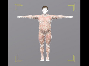 naked man-rigged 3d game character Modelo 3D