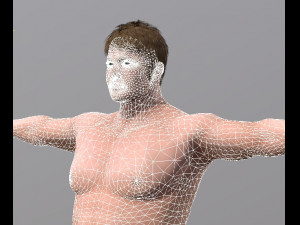 naked man-rigged 3d game character Modelo 3D