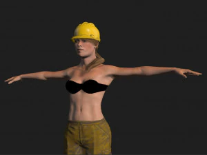 mulher trabalhadora da construção civil - personagem de jogo 3D manipulado Modelo 3D