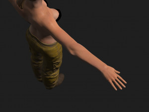 construction worker woman - rigged 3d game character Modello 3D