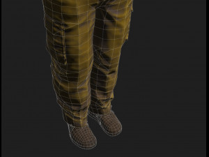 construction worker woman - rigged 3d game character Modello 3D