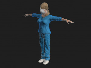 nurse woman-rigged 3d game character Modelo 3D