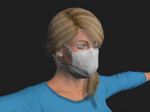 nurse woman-rigged 3d game character Modelo 3D