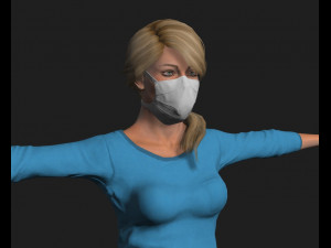 nurse woman-rigged 3d game character Modelo 3D