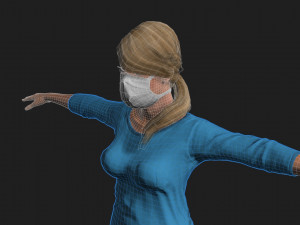 nurse woman-rigged 3d game character Modelo 3D