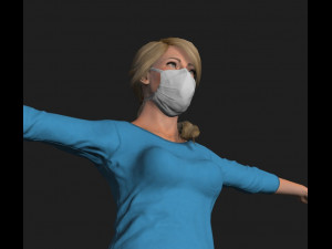 nurse woman-rigged 3d game character Modelo 3D