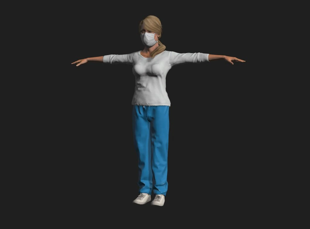 nurse woman-rigged 3d game character 3D Model .c4d .max .obj .3ds .fbx .stl .blend 