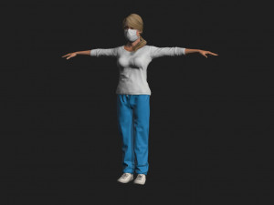nurse woman-rigged 3d game character 3D 모델