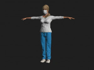 personagem de jogo 3D manipulado por enfermeira Modelo 3D