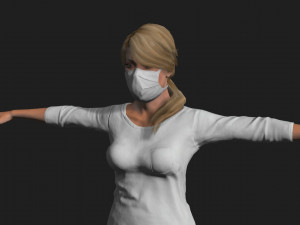 nurse woman-rigged 3d game character Modello 3D