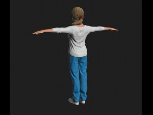 nurse woman-rigged 3d game character Modello 3D