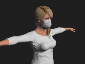 nurse woman-rigged 3d game character Modello 3D