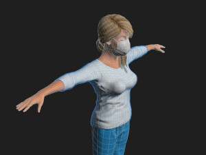 nurse woman-rigged 3d game character Modello 3D