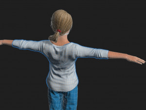 nurse woman-rigged 3d game character Modello 3D