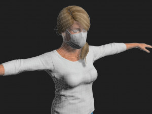 nurse woman-rigged 3d game character Modello 3D