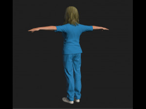 animated nurse woman-rigged 3d game character 3D Модель
