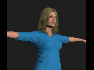 animated nurse woman-rigged 3d game character 3D Модель