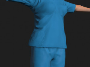 animated nurse woman-rigged 3d game character 3D Модель