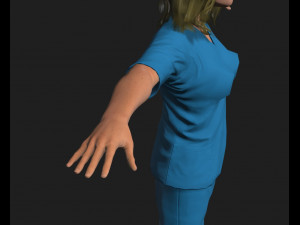 animated nurse woman-rigged 3d game character 3D Модель
