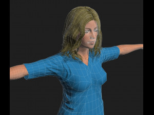 animated nurse woman-rigged 3d game character 3D Модель