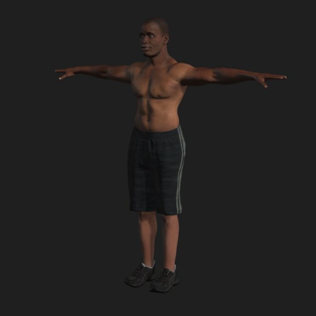 animated african sportsman -rigged 3d game character 3D Model .c4d .max .obj .3ds .fbx .stl .blend 