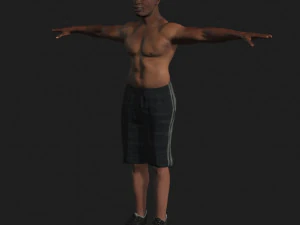 olahragawan afrika animasi - karakter permainan 3d yang dicurangi Model 3D