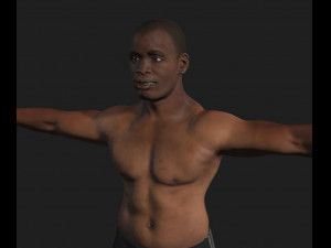 animated african sportsman -rigged 3d game character 3D Model