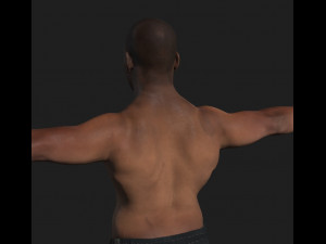 animated african sportsman -rigged 3d game character 3D Model