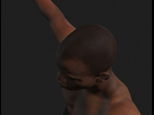 animated african sportsman -rigged 3d game character 3D Model