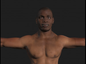 animated african sportsman -rigged 3d game character 3D Model