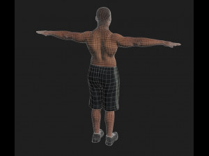 animated african sportsman -rigged 3d game character 3D Model