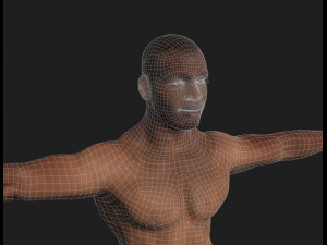 animated african sportsman -rigged 3d game character 3D Model